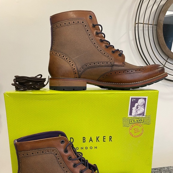 👞 TED BAKER “SEALLS 3” Men’s Leather Boots 👞 size: UK 9 / US 10 D - Picture 6 of 7